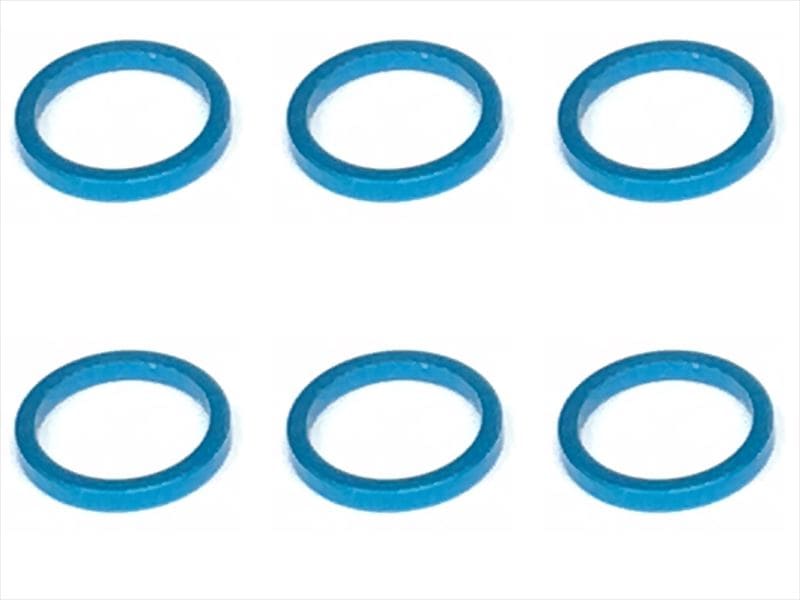 ���������ߥ��顼 ��7.9��6.4��1.0t (6����)�饤�ȥ֥롼 Collar 1.0t of adjustment of width of Rear car (6 pcs.) TAMIYA Blue for 1/12 racing