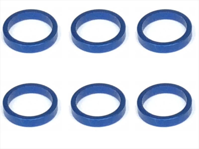 ���������ߥ��顼 ��7.9��6.4��1.5t (6����)ǻ�֥롼 Collar 1.5t of adjustment of width of Rear car (6 pcs.) Dark Blue for 1/12 racing