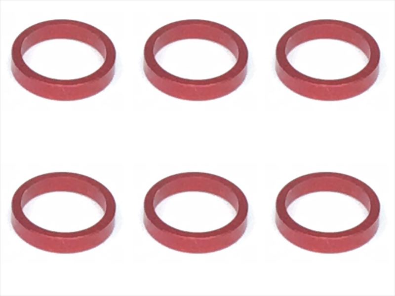 ���������ߥ��顼 ��7.9��6.4��1.5t (6����)��å� Collar 1.5t of adjustment of width of Rear car (6 pcs.) red for 1/12 racing