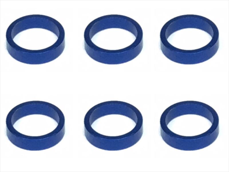���������ߥ��顼 ��7.9��6.4��2.0t (6����)ǻ�֥롼 Collar 2.0t of adjustment of width of Rear car (6 pcs.) Dark Blue for 1/12 racing