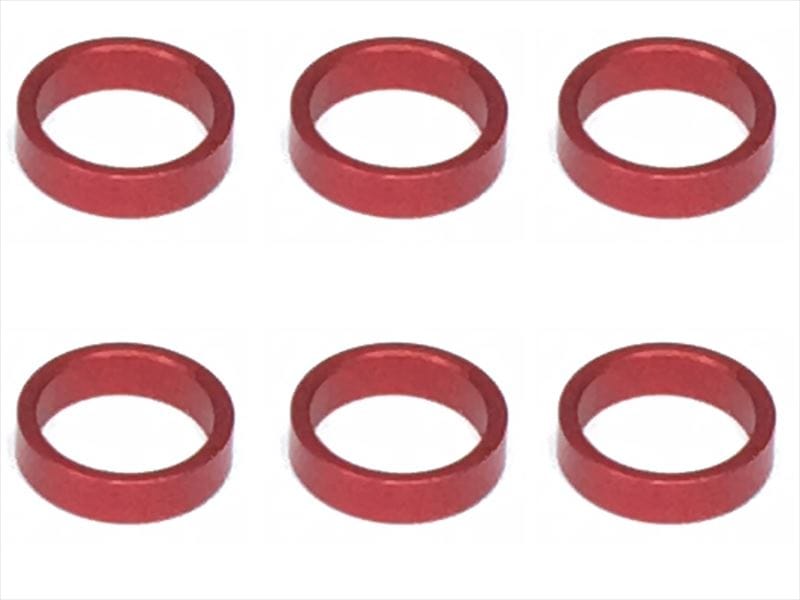 ���������ߥ��顼 ��7.9��6.4��2.0t (6����)��å� Collar 2.0t of adjustment of width of Rear car (6 pcs.) red for 1/12 racing