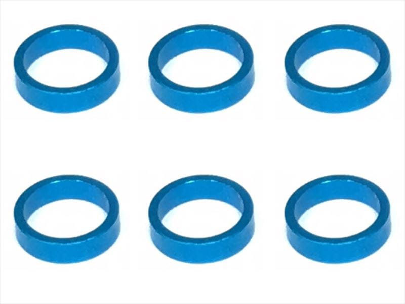 ���������ߥ��顼 ��7.9��6.4��2.0t (6����)�饤�ȥ֥롼 Collar 2.0t of adjustment of width of Rear car (6 pcs.) TAMIYA Blue for 1/12 racing