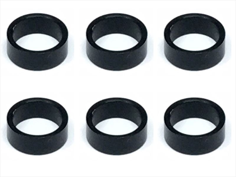 ���������ߥ��顼 ��7.9��6.4��3.0t (6����)�֥�å� Collar 3.0t of adjustment of width of Rear car (6 pcs.) black for 1/12 racing