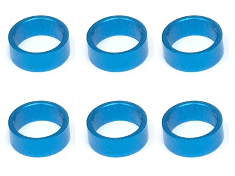���������ߥ��顼 ��7.9��6.4��3.0t (6����)�饤�ȥ֥롼 Collar 3.0t of adjustment of width of Rear car (6 pcs.) TAMIYA Blue for 1/12 racing