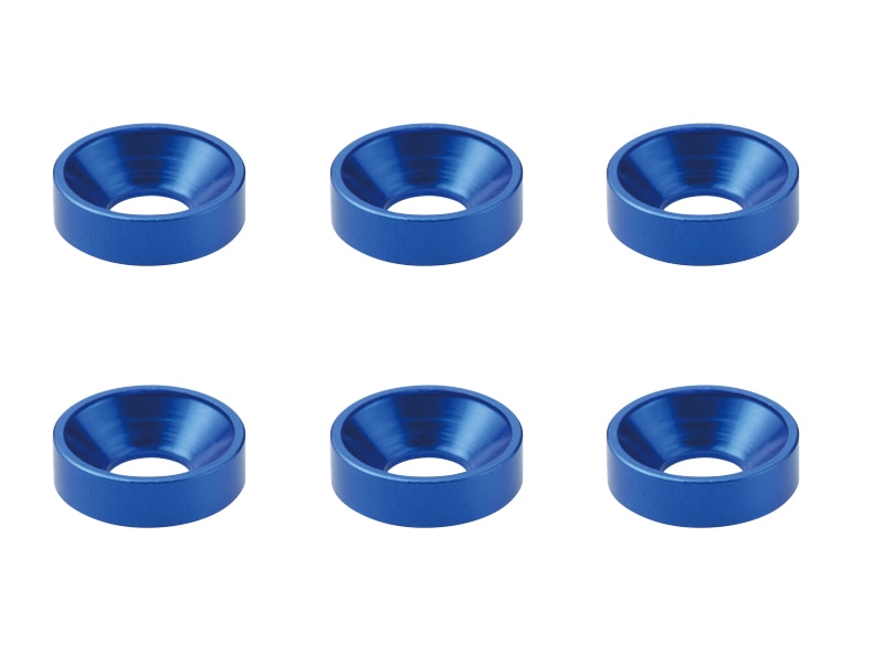 �����M3����å��㡼����7mm ǻ�֥롼 6pcs Aluminum M3 plate Washer YOKOMO Blue