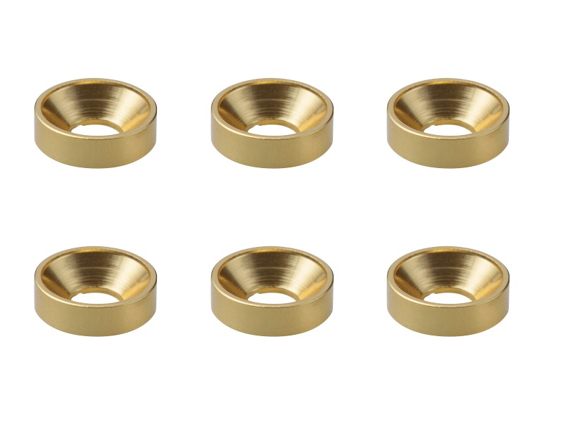 �����M3����å��㡼����7mm ������� 6pcs Aluminum M3 plate washer gold