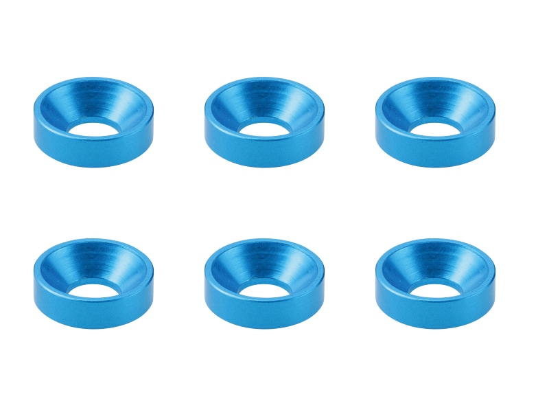 �����M3����å��㡼����7mm �饤�ȥ֥롼 6pcs Aluminum M3 plate Washer TAMIYA Blue