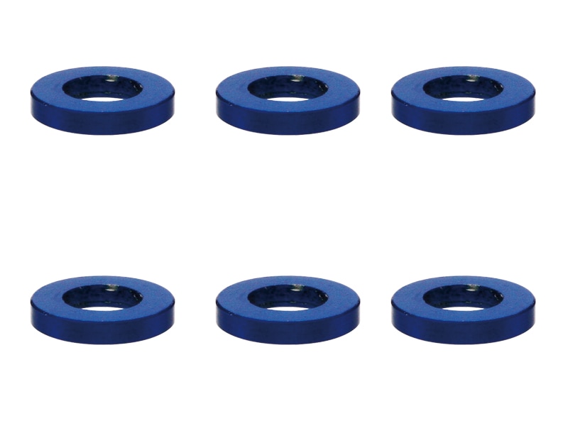 M3����ߥ��顼 ��5.5��3��1.0t (ǻ�֥롼)6������ Aluminum M3 washer 1.0t YOKOMO Blue