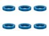 M3����ߥ��顼 ��5.5��3��1.0t (�饤�ȥ֥롼)6������ Aluminum M3 washer 1.0t (TAMIYA Blue)