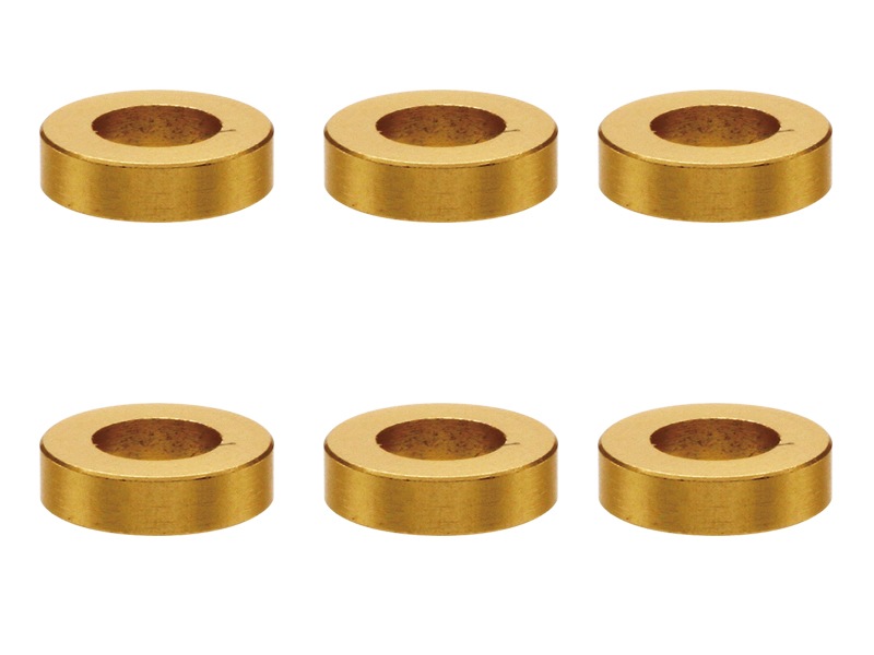 M3����ߥ��顼 ��5.5��3��1.5t (�������)6������ Aluminum M3 Collar 1.5t (gold)6 pcs.