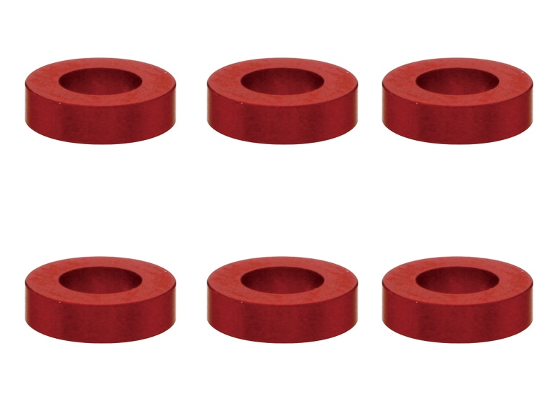 M3����ߥ��顼 ��5.5��3��1.5t (��å�)6������ Aluminum M3 washer 1.5t (red)