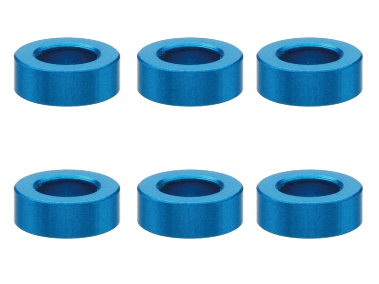 M3����ߥ��顼 ��5.5��3��2.0t (�饤�ȥ֥롼)6���� Aluminum M3 washer 2.0t (TAMIYA Blue)