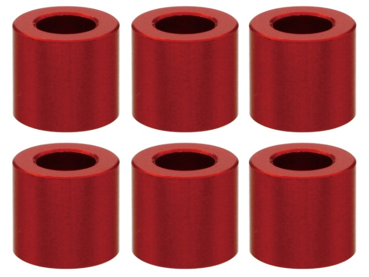 M3����ߥ��顼 ��5.5��3��5.0t (��å�)6������ Aluminum M3 Collar 5.0t (red)6 pcs.