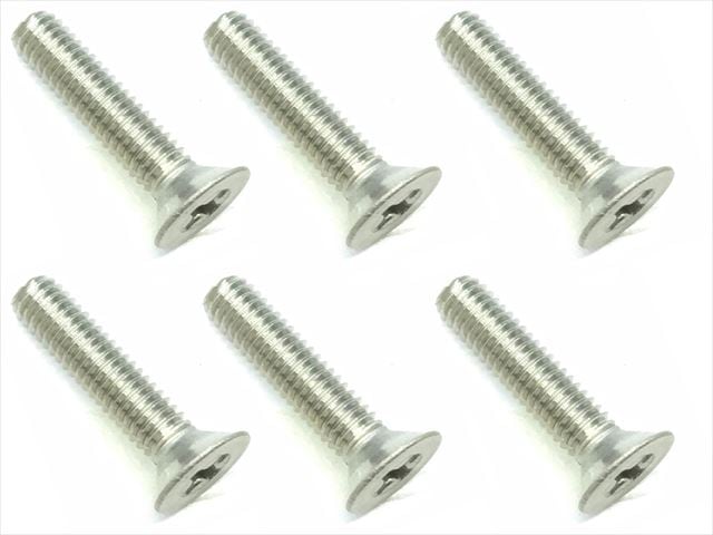 2.6x12 �����󻮥ӥ� 6���� �ץ饹Ƭ 2.6 X12 Titanium Flat Head Screw (6 pcs.) plus head