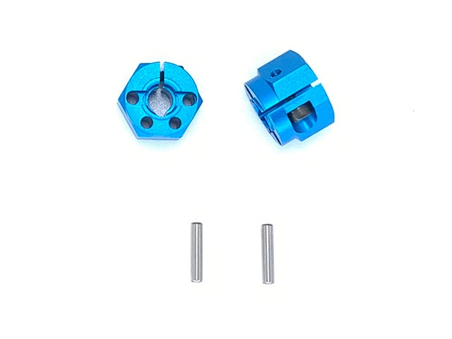 ����ߥ�����ϻ�ѥۥ�����ϥ� ���ߥ�TT-01,02�� 10mm�� �֥롼 Aluminum clamp hexagonal wheel hub (for TAMIYA TT - 01, 02) 12 mm wide blue