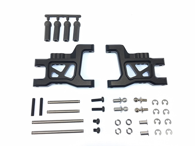 ����ߥ���ѥ磻�ɥ��������� (���ߥ� �磻��ɥ����꡼2��)�֥�å� Wide suspension arms (for TAMIYA Wild Willy 2) black Aluminum rear