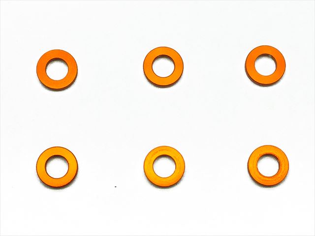 M3����ߥ��顼 ��5.5��3��1.0t (�����)6���� Aluminum M3 Collars 1.0t (orange) 6pcs.