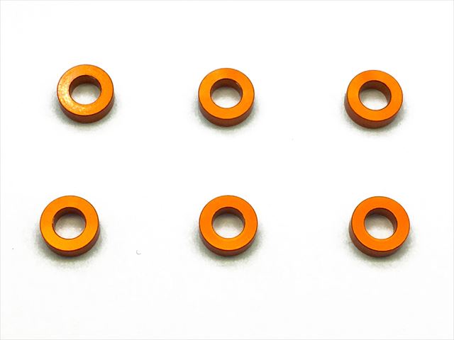 M3����ߥ��顼 ��5.5��3��2.0t (�����)6���� Aluminum M3 Collars 2.0t (orange) 6pcs.