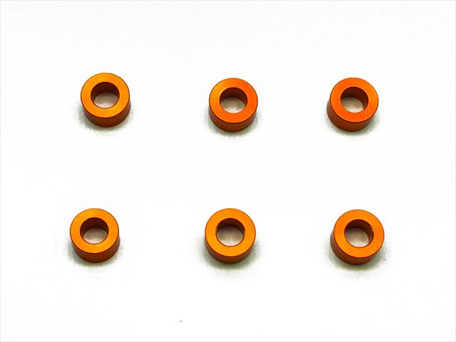 M3����ߥ��顼 ��5.5��3��3.0t (�����)6���� Aluminum M3 Collars 3.0t (orange) 6pcs.