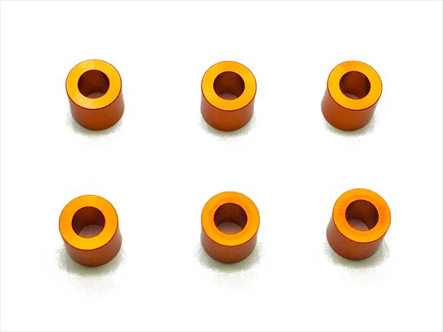 M3����ߥ��顼 ��5.5��3��5.0t (�����)6���� Aluminum M3 Collars 5.0t (orange) 6pcs.