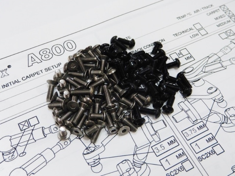 AWESOMATIX A800 ������&����ߥإå��� ������塼���å� AWESOMATIX A800 Titanium & Aluminum hex screw set