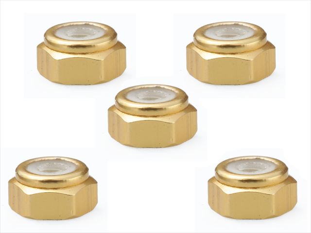 ����������ʥ�����ʥå� ������� 5���� Aluminum thin nylon nut gold 5 pcs.