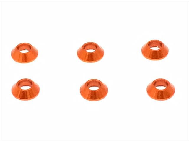 年末のプロモーション大特価！ アルミM3テーパーワッシャー オレンジ taper M3 Aluminum 6pcs ルアー・フライ