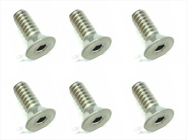 62.エビス 4-40 5/16インチ チタンヘックス皿ビス 6本入 4-40 5/16 Inch Titanium