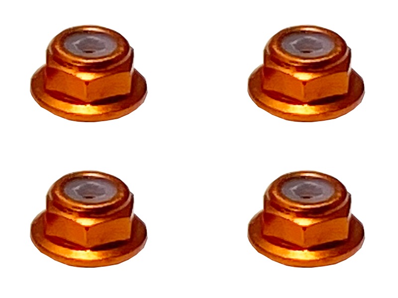 ����ߥե�󥸥ʥ�����ʥå� M2 �ʥ����) 4pcs Aluminum flange nylon nut 2mm orange 4 pcs.