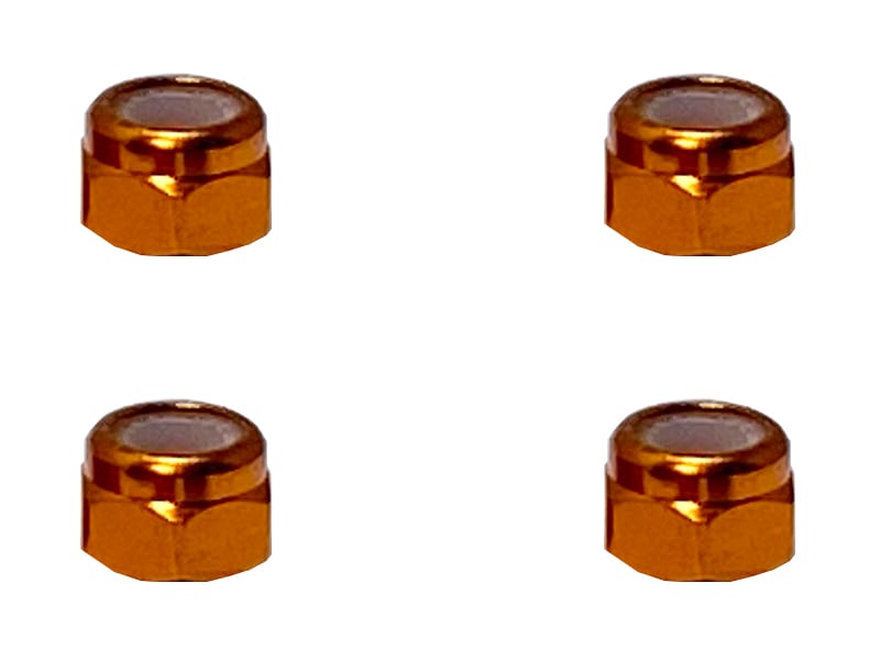 ����ߥʥ�����ʥå� M3 �ʥ����) 4pcs Aluminum nylon nut 3mm orange 4 pcs.