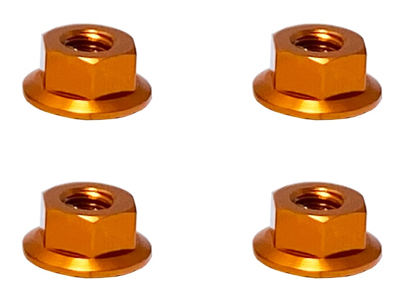 ����ߥե�󥸥��졼�ȥʥå� M4 �ʥ����) 4pcs Aluminum cerate nut M4 orange 4 pcs.