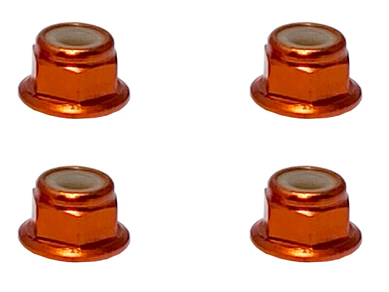 ����ߥե�󥸥ʥ�����ʥå� M4 �ʥ����) 4pcs Aluminum flange nylon nut 4mm orange 4 pcs.