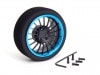 ߥƥMFۥ 18-Spoke (F֥å/饤ȥ֥롼) Aluminum steering wheel MF wheel 18- Spoke (F black/Light blue rim)