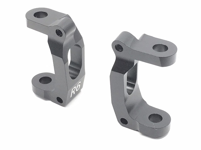 �ե���ȥϥ֥���ꥢ�����㥹������6�١�GF-01,G6-01��(�֥�å�) 6�� in Front hub carrier caster corner black (for TAMIYA GF-01 & G6-01)