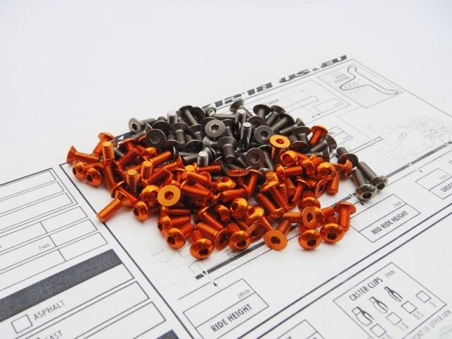 X Ray X12 2018EU/US ������&����ߥإå���������塼���å�(Orange) X Ray X12 2018EU/US Titanium & Aluminum hex screw set (Orange)