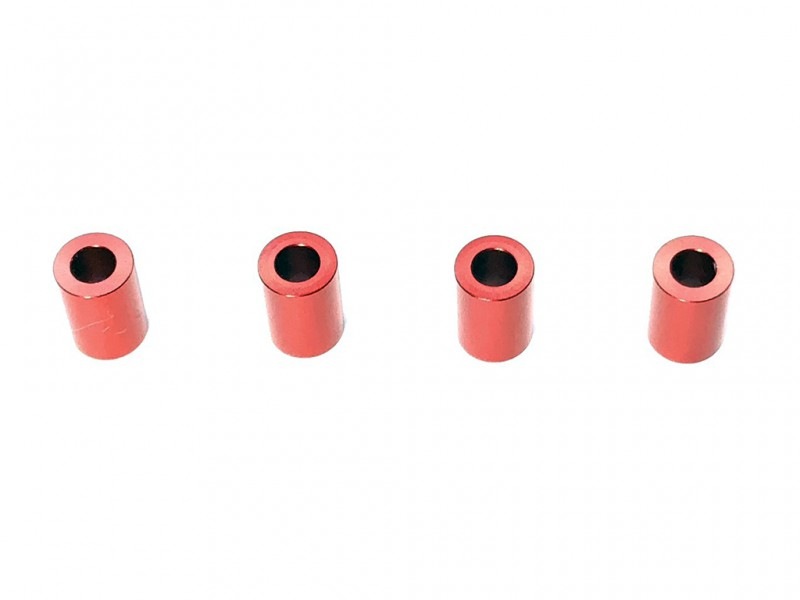 M3����ߥ��顼 ��5.5��3��8.0t (��å�)4������ Aluminum M3 Collar8t(Red)4 Pcs.