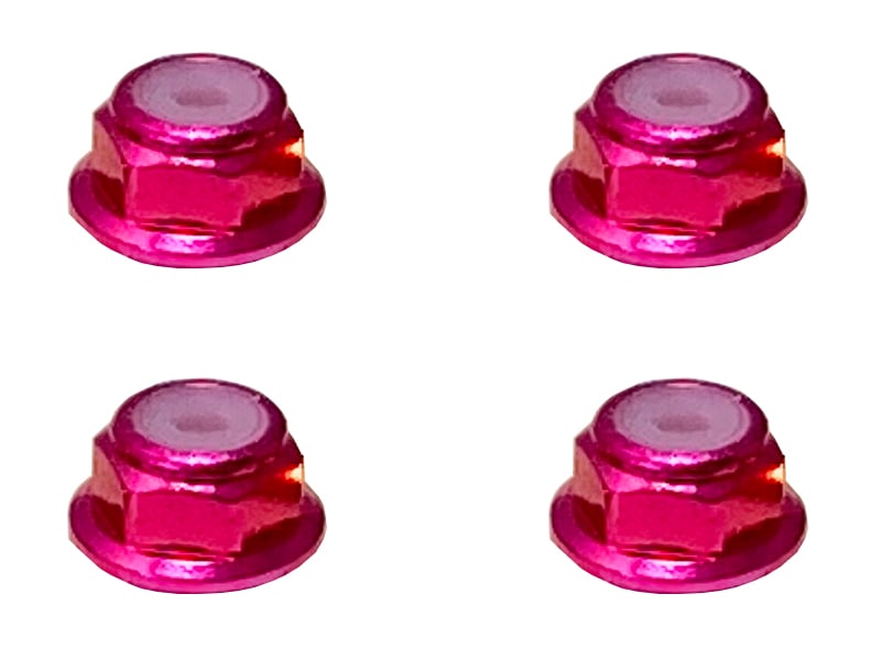 ����ߥե�󥸥ʥ�����ʥå� M2 �ʥԥ�) 4pcs 2�� Aluminum flange nylon nut(Pink) 4 Pcs.