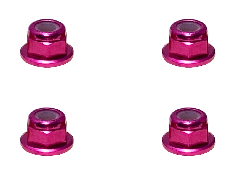 ����ߥե�󥸥ʥ�����ʥå� M3 �ʥԥ�) 4pcs 3�� Aluminum flange nylon nut(Pink) 4 Pcs.
