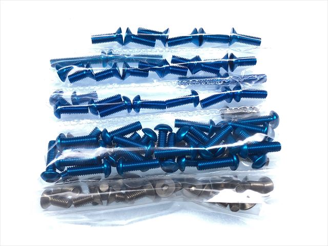 ������&�֥롼����ߥإå����ӥ����å� ���ߥ�TB-05PRO�ѡ�Titanium & Blue Aluminum Hex Screw Set(Tamiya TB-05PRO)