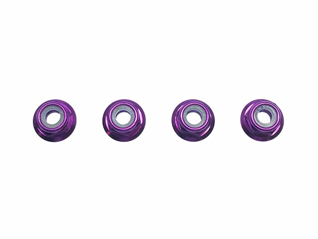 �����M4�����ե�󥸥ʥ�����ʥå�(�ѡ��ץ��4pcs M4 Aluminum Flange Lock nut thin type(Purple) 4pcs