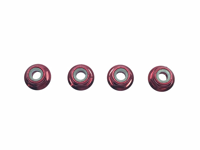 �����M4�����ե�󥸥ʥ�����ʥå�(��åɡ�4pcs M4 Aluminum Flange Lock nut thin type(Red) 4pcs