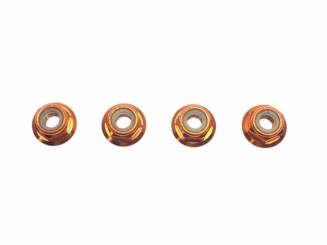 �����M4�����ե�󥸥ʥ�����ʥå�(����󥸡�4pcs M4 Aluminum Flange Lock nut thin type(Orange) 4pcs