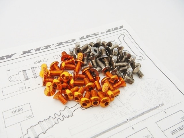 X Ray  X12 `20EU/US   ������&����ߥإå���������塼���å�(Orange) ��X RAY X1 2020EU/US Titanium & Aluminum Hex Screw Set(Orange)