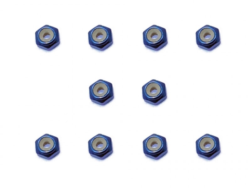 ����������ʥ�����ʥå� M2 ��ǻ�֥롼) 10pcs��M2 Aluminum Lock nut thin type (Blue) 10pcs
