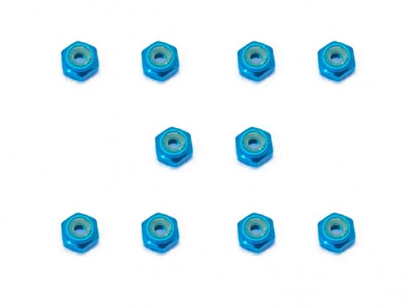 ����������ʥ�����ʥå� M2 �ʥ饤�ȥ֥롼) 10pcs��M2 Aluminum Lock nut thin type (Light Blue) 10pcs