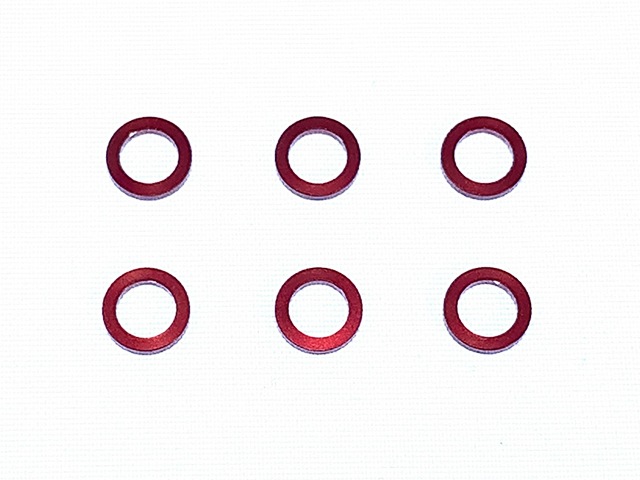 M4����ߥ��顼 ��6��4��3.0t (��å�)6�����ꡡM4 Aluminum Collar 3.0t(Red)  6Pcs.