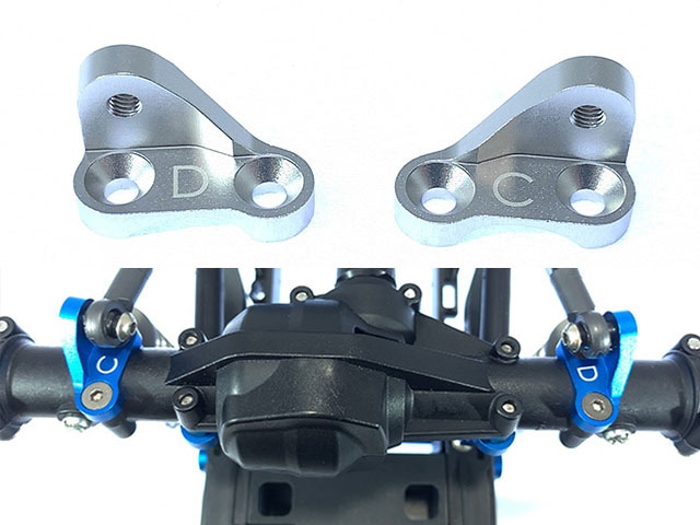 ����ߥϥ����󥰥ԥܥå�C/D���åȡʥ���С�) ���ߥ�CC-02�� Housing pivot C/D set(Tamiya CC-02) Silver