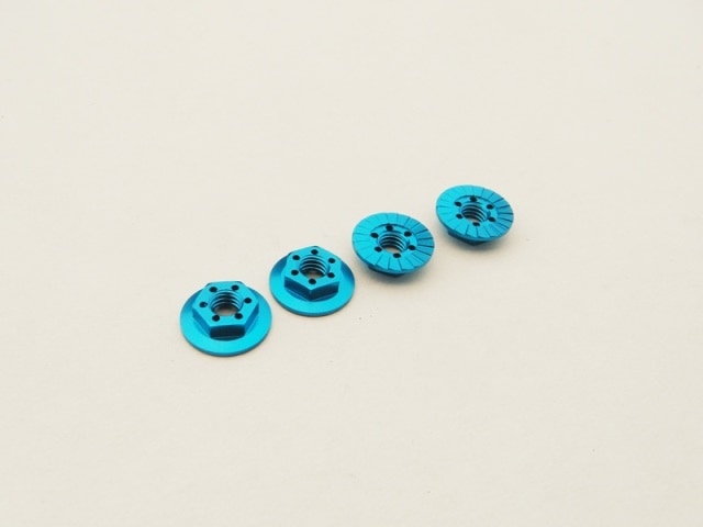 M4������ ����������졼�ȥʥå� (T-Blue) 4pcs M4 Alloy Serrated Wheel Nut-11mm (Thin type) [T-Blue] (4pcs)