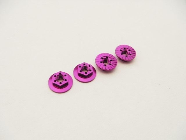 M4������ ����������졼�ȥʥå� (Purple) 4pcs M4 Alloy Serrated Wheel Nut-11mm (Thin type) [Purple] (4pcs)