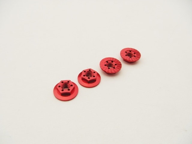 M4 졼ȥʥå (Red) 4pcs M4 Alloy Serrated Wheel Nut-11mm (Thin type) [Red] (4pcs)